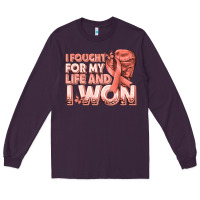 Plum i fought for my life and i won uterine cancer peac Long Sleeve Tee - texasbilliewilder