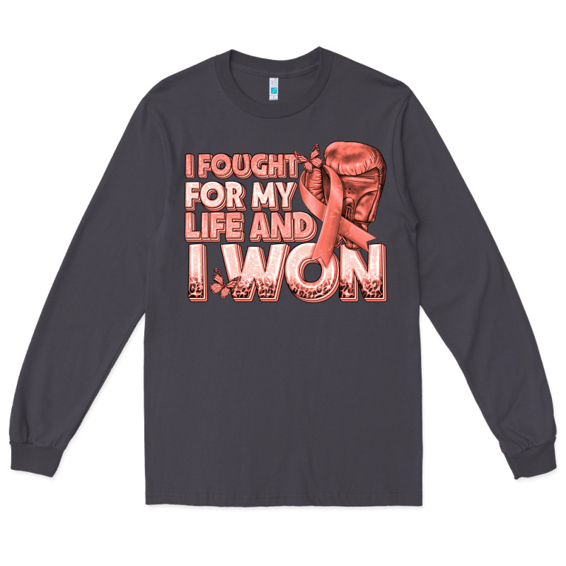 I Fought For My Life And I Won Uterine Cancer Peac Long Sleeve Tee by texasbilliewilder | Teevron