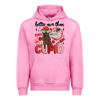 Fuchsia Pink better aim than cupid with dog and duck Urban Hoodie - MaliasSmallBusiness