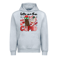 Heather Grey better aim than cupid with dog and duck Urban Hoodie - MaliasSmallBusiness