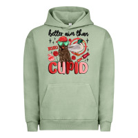 Pigment Oil Green better aim than cupid with dog and duck Urban Hoodie - MaliasSmallBusiness