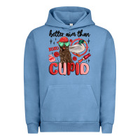 Pigment Pebble Blue better aim than cupid with dog and duck Urban Hoodie - MaliasSmallBusiness