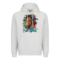 Dove Grey free spirit quarter horse floral Premium Hoodie - LillyAllenDesigns