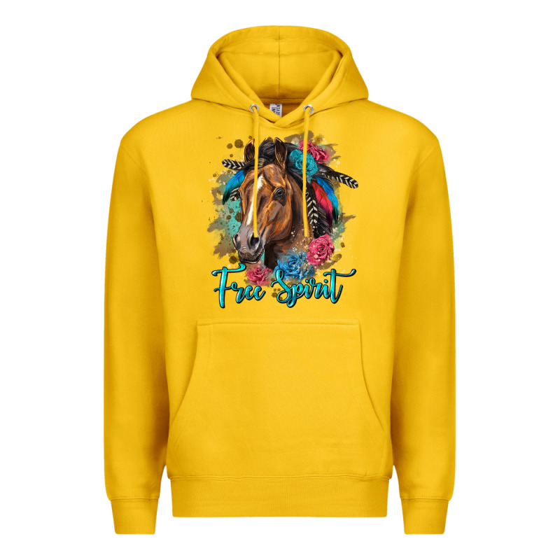 Free Spirit Quarter Horse Floral Premium Hoodie by LillyAllenDesigns | Teevron