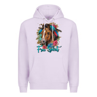 Lilac free spirit quarter horse floral Premium Hoodie - LillyAllenDesigns