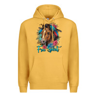 Mustard free spirit quarter horse floral Premium Hoodie - LillyAllenDesigns