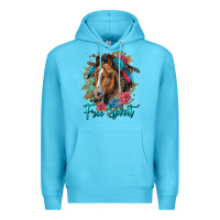 Ocean Blue free spirit quarter horse floral Premium Hoodie - LillyAllenDesigns