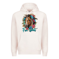 Pale Pink free spirit quarter horse floral Premium Hoodie - LillyAllenDesigns
