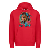 Red free spirit quarter horse floral Premium Hoodie - LillyAllenDesigns