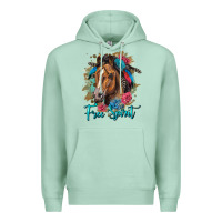 Seafoam free spirit quarter horse floral Premium Hoodie - LillyAllenDesigns