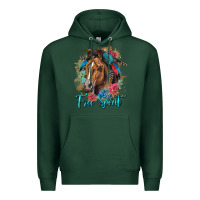 Sports Green free spirit quarter horse floral Premium Hoodie - LillyAllenDesigns