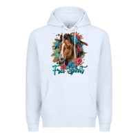 White free spirit quarter horse floral Premium Hoodie - LillyAllenDesigns