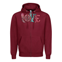 Burgundy valentine's day love with boots and gemstone Zipper Hoodie - RanaPortraitStore