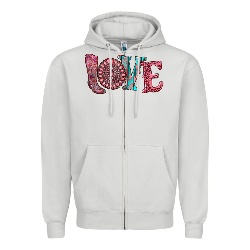 Valentine's Day Love With Boots And Gemstone Zipper Hoodie by RanaPortraitStore | Teevron