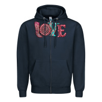 Navy valentine's day love with boots and gemstone Zipper Hoodie - RanaPortraitStore