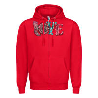 Red valentine's day love with boots and gemstone Zipper Hoodie - RanaPortraitStore