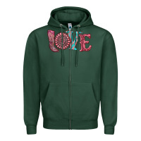 Sports Green valentine's day love with boots and gemstone Zipper Hoodie - RanaPortraitStore