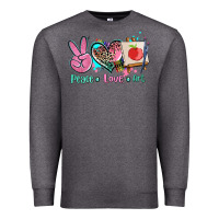 Charcoal Heather peace love art   ado Premium Sweatshirt - AdoDesignShop