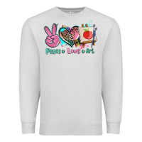 Dove Grey peace love art   ado Premium Sweatshirt - AdoDesignShop
