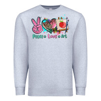 Heather Grey peace love art   ado Premium Sweatshirt - AdoDesignShop