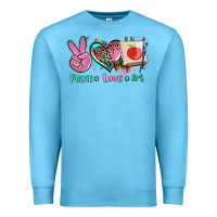 Ocean Blue peace love art   ado Premium Sweatshirt - AdoDesignShop