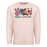 Pale Pink peace love art   ado Premium Sweatshirt - AdoDesignShop