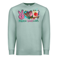 Seafoam peace love art   ado Premium Sweatshirt - AdoDesignShop
