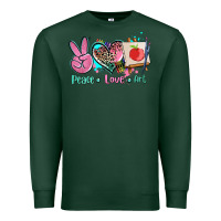 Sports Green peace love art   ado Premium Sweatshirt - AdoDesignShop