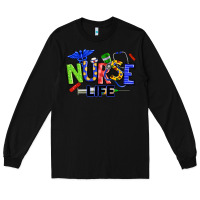 Black autism nurse life Long Sleeve Tee - texasbilliewilder