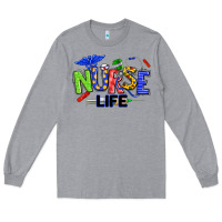 Heather Grey autism nurse life Long Sleeve Tee - texasbilliewilder