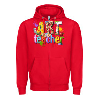 Red art teacher Zipper Hoodie - texasbilliewilder