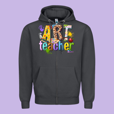 Art Teacher Zipper Hoodie Designed By Texasbilliewilder
