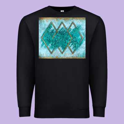 Turquoise Glitter Premium Sweatshirt Designed By Jahusdesignshop