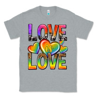 Heather Grey love is love with hearts Classic Tee - texasbilliewilder