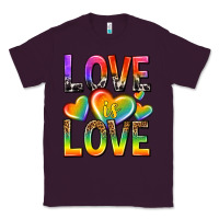 Plum love is love with hearts Classic Tee - texasbilliewilder