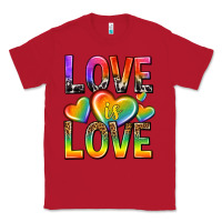Red love is love with hearts Classic Tee - texasbilliewilder