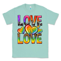 Seafoam love is love with hearts Classic Tee - texasbilliewilder