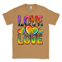 Toasted Coconut love is love with hearts Classic Tee - texasbilliewilder