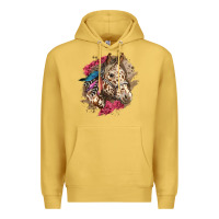 Antique Gold Floral Appaloosa Horse With Feathers Premium Hoodie - LillyAllenDesigns
