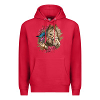 Cardinal Floral Appaloosa Horse With Feathers Premium Hoodie - LillyAllenDesigns