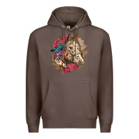 Coffee Floral Appaloosa Horse With Feathers Premium Hoodie - LillyAllenDesigns