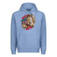 Colony Blue Floral Appaloosa Horse With Feathers Premium Hoodie - LillyAllenDesigns
