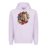 Lilac Floral Appaloosa Horse With Feathers Premium Hoodie - LillyAllenDesigns