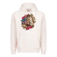 Pale Pink Floral Appaloosa Horse With Feathers Premium Hoodie - LillyAllenDesigns
