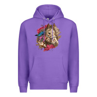 Purple Floral Appaloosa Horse With Feathers Premium Hoodie - LillyAllenDesigns