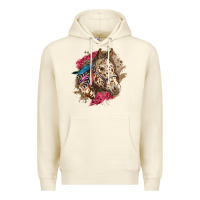Sandshell Floral Appaloosa Horse With Feathers Premium Hoodie - LillyAllenDesigns