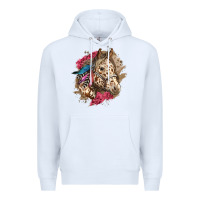 White Floral Appaloosa Horse With Feathers Premium Hoodie - LillyAllenDesigns