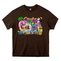Chocolate Brown spooky girl summer Heavy Core Tee - CowhideDigitalArt