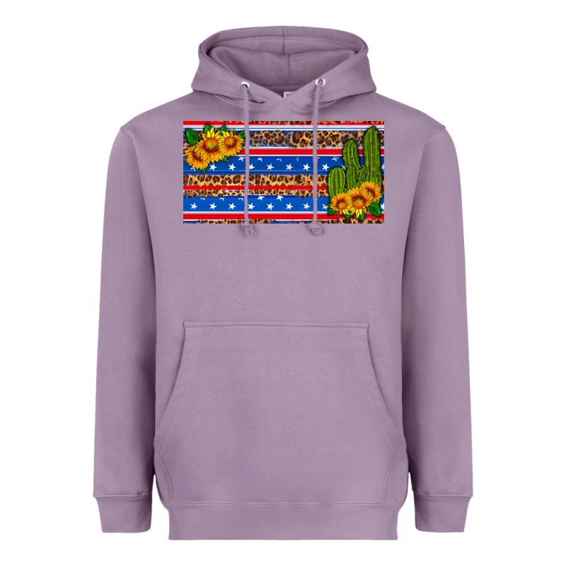 Usa Sunflower And Cactus License Plate Heavyweight Hoodie by HRA Design Shop | Teevron