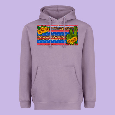 Usa Sunflower And Cactus License Plate Heavyweight Hoodie Designed By Hra Design Shop